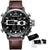 MEGALITH Men Sports Quartz Watch Men Multifunction Waterproof Luminous Wristwatch Men Dual Dispay Clock Horloges Mannen With Box
