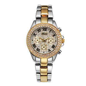 MISSFOX Women Watches Luxury Watch Women Fashion 2020 Fake Chronograph Roman Numerals 18K Gold Ladies Watches Quartz Wristwatch